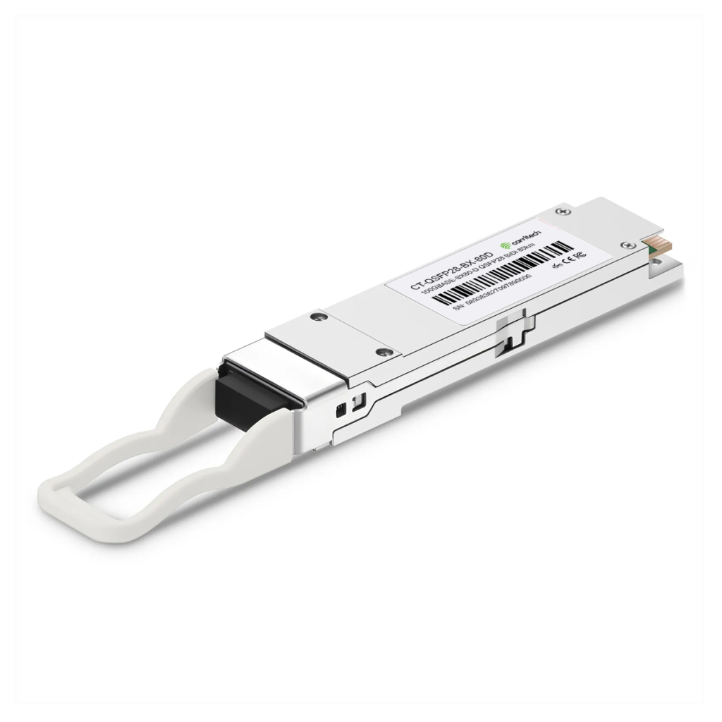 100GBASE-BX80-D QSFP28 BiDi 1310nm-TX/1270nm-RX 80km DOM Simplex LC/APC SMF Optical Transceiver Module
