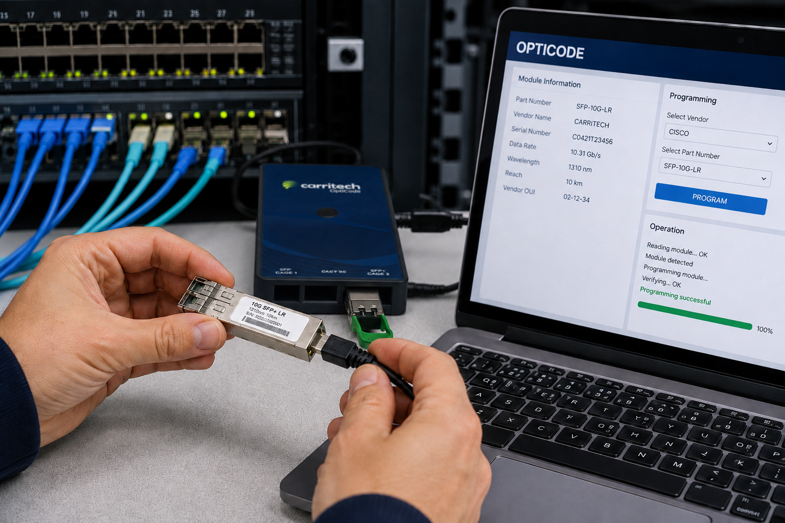 Opticode transceiver programming